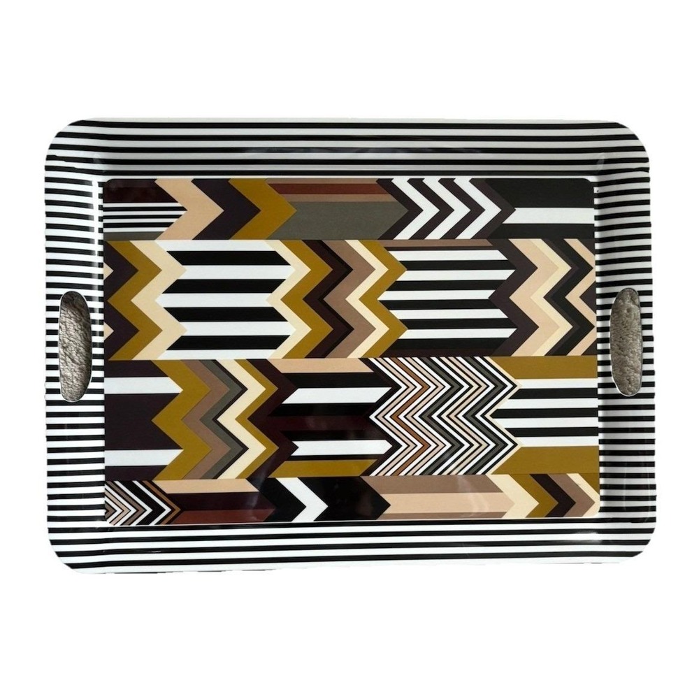 Missoni Target Zig Zag Chevron Serving Tray Large 20" Brown Black Designer Party - Picture 2 of 9